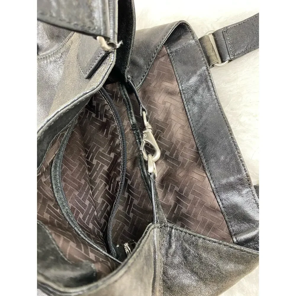 Cole Haan Black Soft Leather Hobo Handbag Purse‎ *